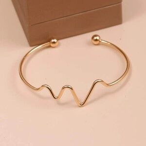 Geometric Cuff Bracelet Golden Adjustable Bangle